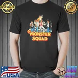 Monster squad horror movie mens red black gray navy shirt