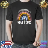 Music Literacy Matters I Like To Eat Puppies Boho Rainbow T-Shirt