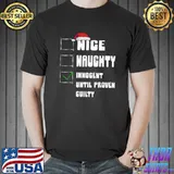 Nice Naughty Innocent Until Proven Guilty Hat Santa Christmas T-Shirt