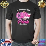 Nurse scrub life in october we wear pink breast cancer fall shirt