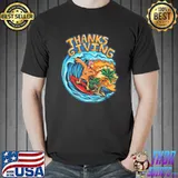 Oldschool Turkey thanksgiving surfing wave classic shirt