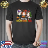 Otter Halloween Pup Christmas Happy Hallothanksmas Otters And Moon T-Shirt