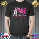 Peace love cure pink ribbon breast cancer awareness shirt