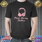 Pinky donut headphone music literacy matters classic shirt
