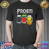 Prost German Flag Colors Hat Bavarian Oktoberfest Beer T-Shirt
