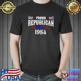 Proud Republican Voter Born 1984 Patriotic USA Flag Birthday Premium T-Shirt