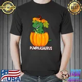Pumpkasaurus Halloween Dinosaur Green Pumpkin T-Shirt