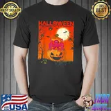 Pumpkin Costume Cute Octopus Moon Bats Halloween Party T-Shirt