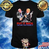 Put it back the way you found it biden trump slap america flag shirt