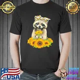 Raccoon sunflower trending shirt