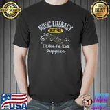Retro Music Literacy Matters I Like To Eat Puppies T-Shirt