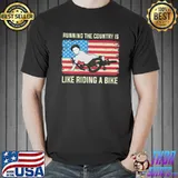 Running The Country Is Like Riding A Bike Biden American Flag Shirt