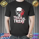 Skull blood trick or treat halloween illustration classic shirt