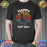 T Rex Dinosaur Happy International Dot Day 2022 Polka Dot Vintage Sunset T-Shirt