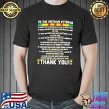 Thank you to the Vietnam veterans gift Vietnam veteran shirt