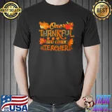 Thankful 3rd Grade Teacher Pumpkin Fall Leopard Thanksgiving T-Shirt