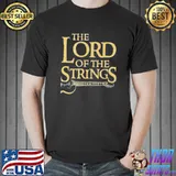 The lord of the strings electric guitar with lotr font classic shirt