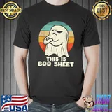 This Is Boo Sheet Ghost Retro Halloween Costume Men Women T-Shirt