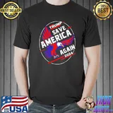 Trump 2024 flag save America again eagle American us flag shirt