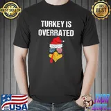 Turkey Is Overrated Duck Hat Santa With Sunglass Usa Flag Election 2024 T-Shirt