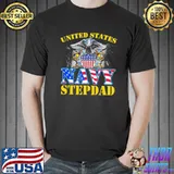 United states navy stepdad usa flag funny step dad shirt