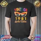 Vintage 1981 Limited Edition Sunset Sunglasses 41th Birthday T-Shirt