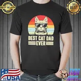 Vintage best cat dad catfather personalized cat dad shirt
