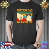 Vintage best cat dad ever cute personalized cat dad classic shirt