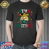 Viva Mexico Tacos Play Guitar Independence Day Pride Mexican Flag Tacos Fiesta T-Shirt