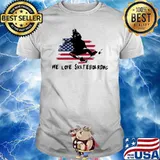 We love skateboarding America flag shirt