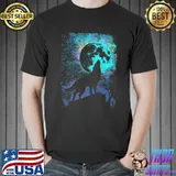 Wolf howling at the moon trending shirt