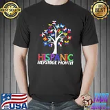 Womens national hispanic heritage month butterfly tree roots latino shirt