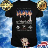 World tour 2022 Def Leppard 45th anniversary thank for memories signatures shirt