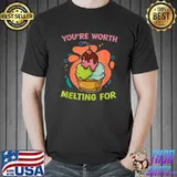 You're Worth Melting For Ice Cream Lover Ice Cream Cone T-Shirt
