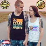 10 Years Of Being Awesome Retro 10th Birthday T-Shirt Tank Top