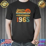 57th Birthday Awesome Since November 1965 57 Year Old Palm Tree Vintage T-Shirt