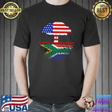 African Roots American Grown Usa South Africa Flag Heritage T-Shirt