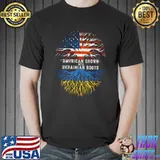 American Grown With Ukrainian Roots Ukraine Flag Usa T-Shirt