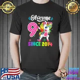 Awesome Since 2014 Dabbing Unicorn 9th Birthday 9 Years Old Tye Die T-Shirt