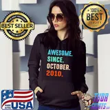 Awesome since october 2010 12th birthday 12 years old gifts s Hoodie