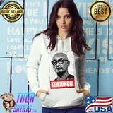 Black and white portrait kim jung gI rip s Hoodie