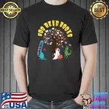 Boo Read Books Tree Boooooks Dinosaur T-Rex Boo Groovy Halloween T-Shirt