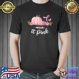 Breast Cancer Tee For Women In October Wear It Pink pumpkins T-Shirt