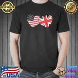 British American flags hearts cute trending shirt