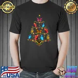 Butterfly Bird Lover Xmas Butterfly Christmas Tree T-Shirt