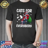 Cats For Everybody Santa Skateboarding Christmas PJs Xmas T-Shirt