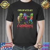 Chillin With My Zombies Halloween Quote T-Shirt