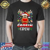 Christmas Cousin Crew Lights Reindeer Matching Pajama Gifts T-Shirt