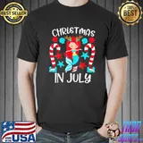 Christmas in july cute mermaid summer vacation shirt