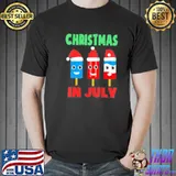 Christmas in july ice pops in santa hat kids toddler cute shirt